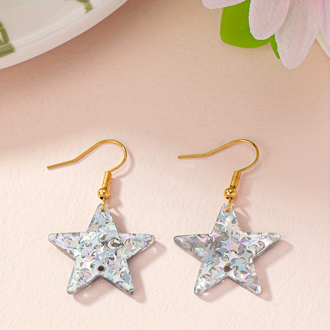 Women's Sparkling Pentagram Pendant Earrings — Cute & Versatile